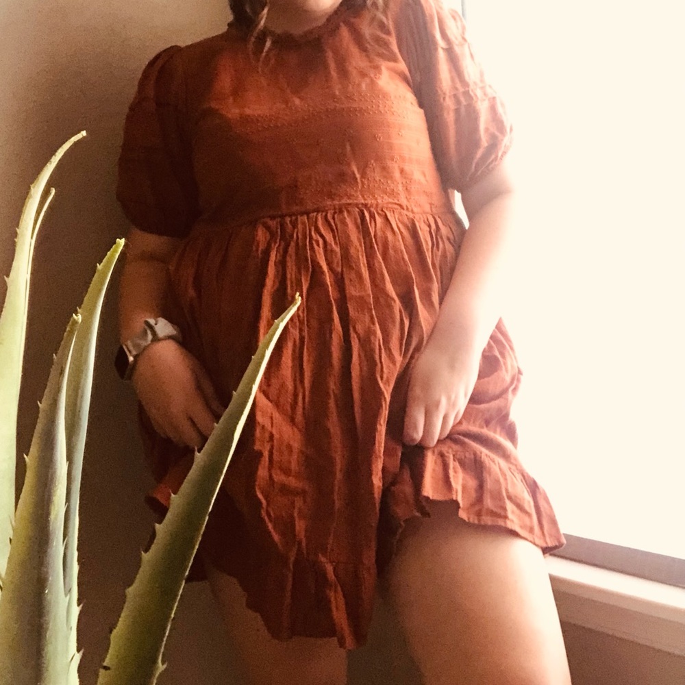 Burnt Orange Cottage Dress